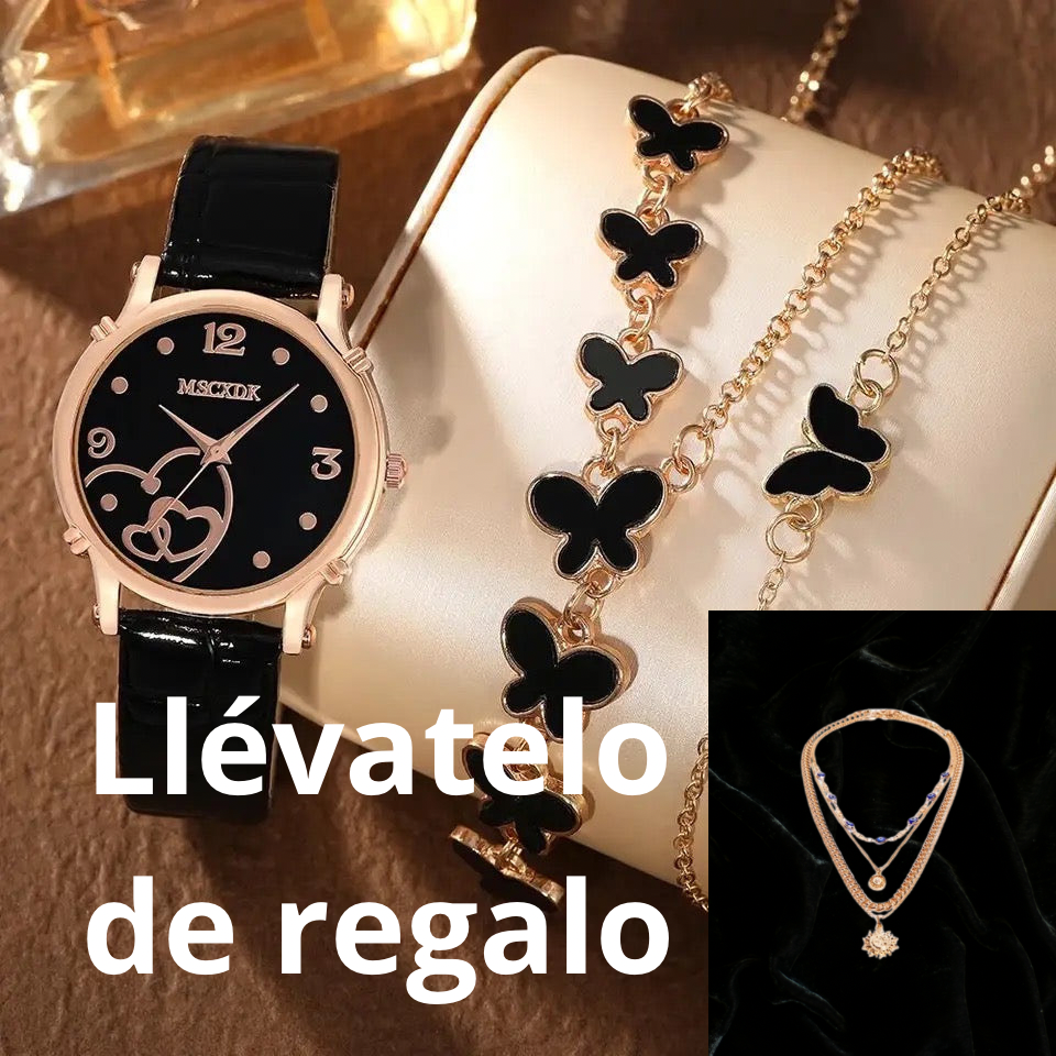 Conjunto De Reloj + Accesorios + Caja De Regalo + Set de Collares estilo Bohemio de regalo